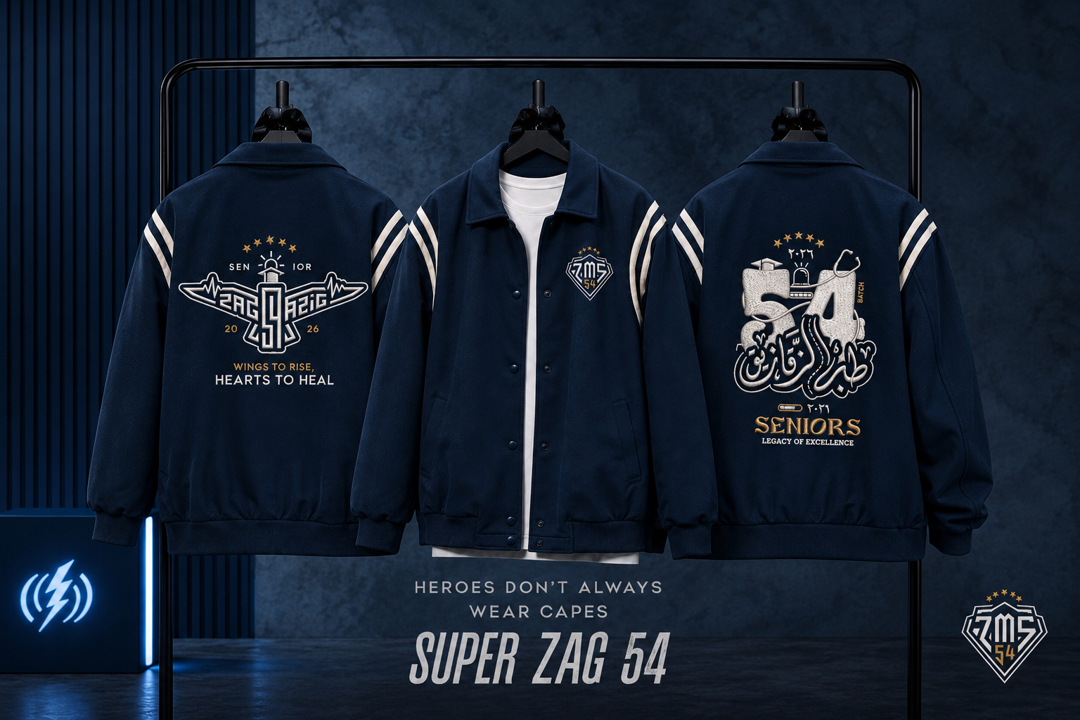 ZMS 54 Graduation Baseball Jacket View 1